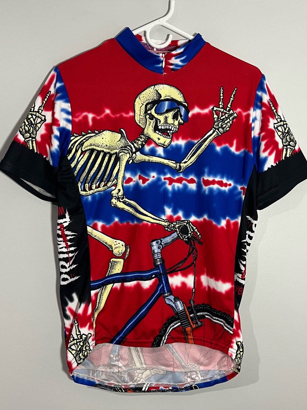 Primal Wear Peace Corpse Skeleton Skull Red Blue Cycling Jersey Adult Large